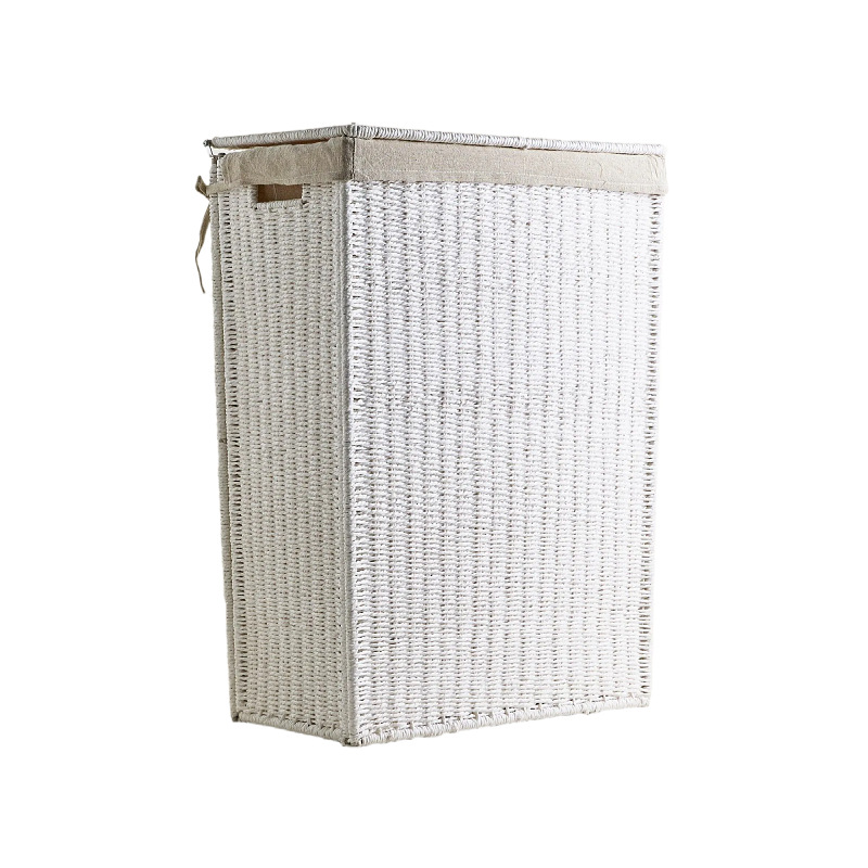 Amazon con cubierta cesto de lavandería plegable cuerdas de papel trenzando cesto de ropa sucia gran capacidad de ropa trenzada a mano cesto de almacenamiento