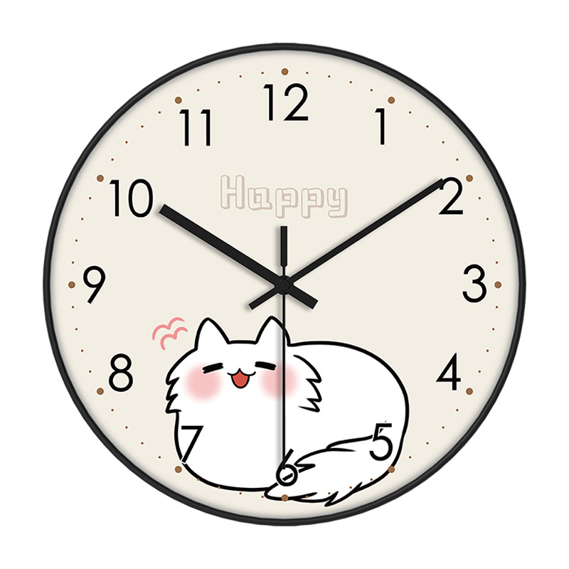 Fábrica personalizada al por mayor de dibujos animados para niños reloj creativo reloj de pared simple sala de estar dormitorio pared ponche-colgante de pelo libre image 8