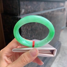 翡翠手镯51圈口满绿贵妃手镯冰种天然缅甸翡翠a货玉镯子