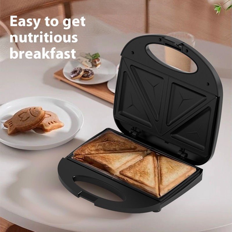 Máquina de sándwiches transfronterizas multifuncional máquina de desayuno pequeña máquina de waffles tostadora de pan tostadora galleta eléctrica para el hogar