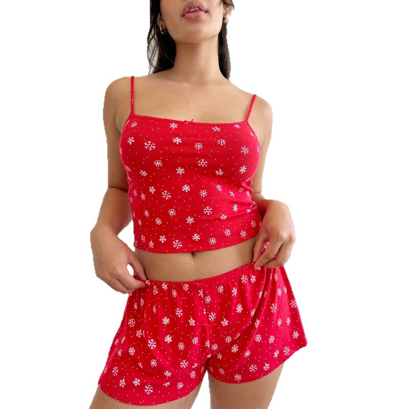 亚马逊女士睡衣女式睡衣家居服睡衣女秋冬睡衣套装圣诞睡衣欧美|undefined
