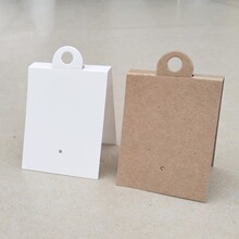 空白无印刷内容袜子卡纸 通用白色袜标 牛皮纸卡片现货商标工厂