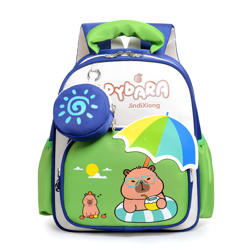 Kapibara Kindergarten mochila de dibujos animados transpirables para niños mochila de preescolar para niñas