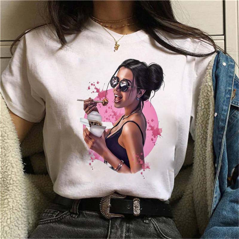 camiseta de manga corta con estampado hermoso de nueva moda de verano NSATE61253