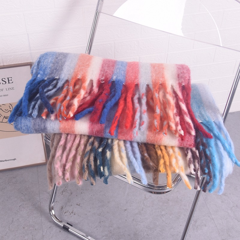 Women's Simple Style Color Block Imitation Cashmere Dyeing Scarf display picture 2
