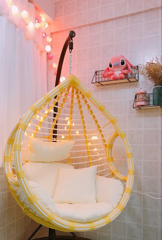 쿠션 + 카펫이있는 큰 팔걸이 노란색과 흰색 두꺼운 지원