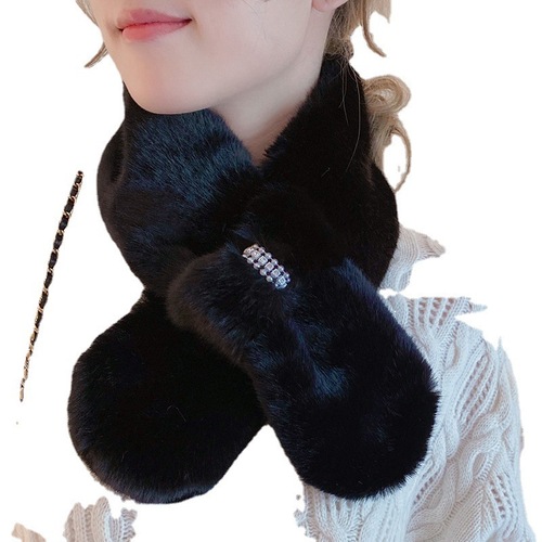 Dickey Collar Faux Fur small neck scarf imitation rabbit scarf female winter plush velvet collar cute