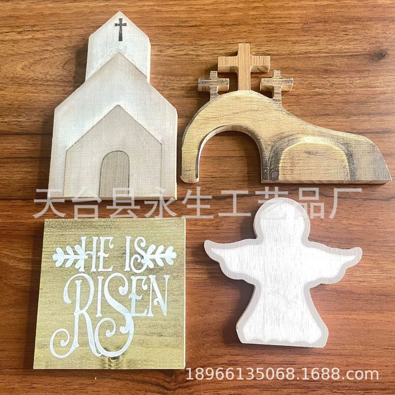 卸売木製工芸品クリスマスハロウィーン木製置物小さな幽霊木製装飾品木製看板|undefined