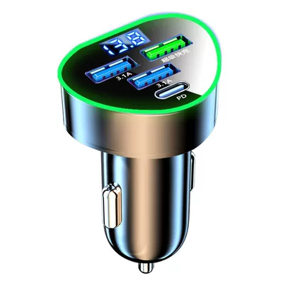 Mobil şarj cihazları: charging car adapter car charger - digital-display-heart-shaped-4-super-fast-charge-pd