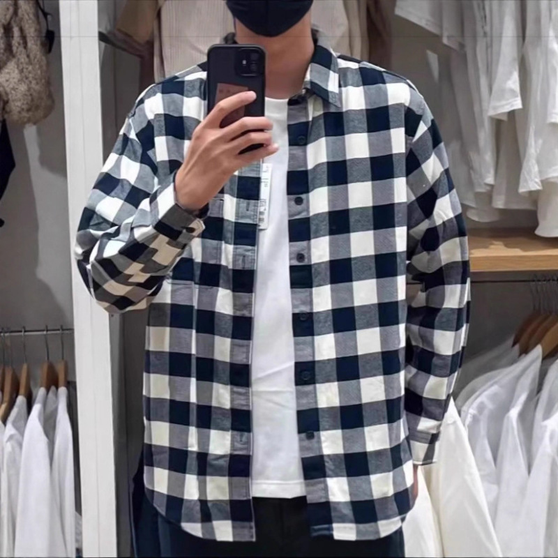 25 Autumn Men's and Women's Flannel Plaid Shirt Long-Sleeved Shirt Casual Thin Shirt 480772 470187 25 Autumn Men's and Women's Flannel Plaid Shirt Long-Sleeved Shirt Casual Thin Shirt 480772 470187