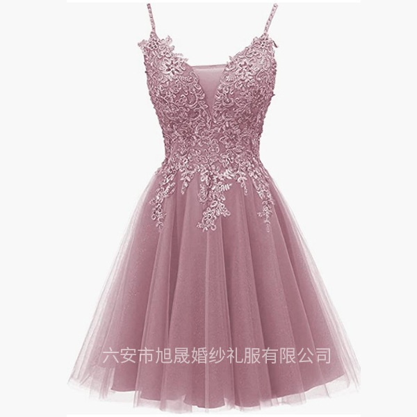 European and American Foreign Trade Amazon AliExpress independent station short dress lace prom evening dress temperament multicolor plus size