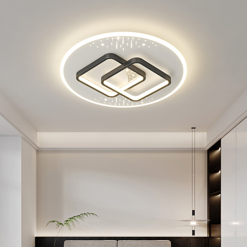 Lámpara de sala de estar, lámpara principal moderna y simple, lámpara de techo de protección ocular minimalista, paquete de iluminación para toda la casa, lámpara de sensación avanzada