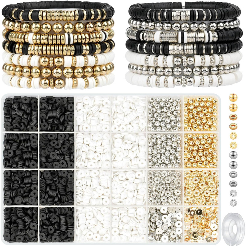 3000 Pieces of Clay Beads and Soft Pottery Pieces Jewelry Making Kit Friendship Bracelet Making Kit Suitable for Gift Giving