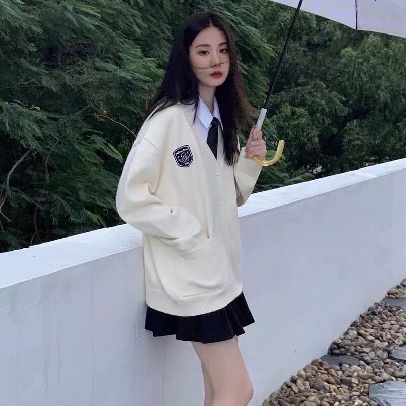 セーター秋冬オリジナルJK制服カレッジスタイルスクールスタイルニットカーディガン長袖ゆったり万能ジャケット女性用|undefined