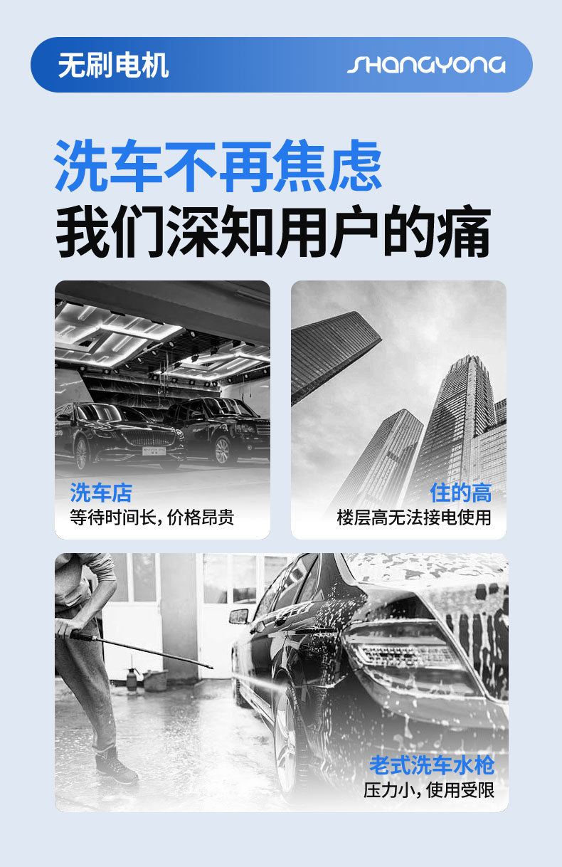 Cross-Border Car Wash Water Gun New Brushless Wireless Water Gun with Lcd Power Display Adjustable Gear Car Wash Machine