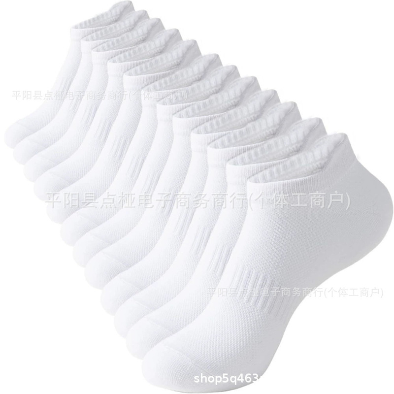 Cross-Border Ready-Made Thin Cotton Socks for Men and Women, European and American Socks, Mesh Boat Socks, Ankle Socks, Running Sports Socks