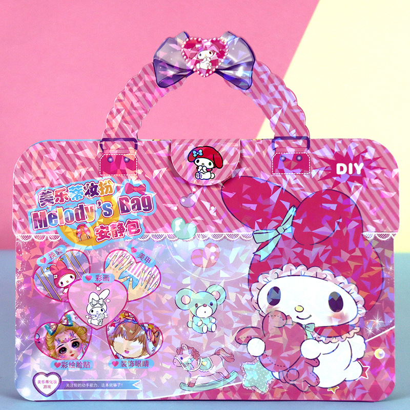 Pegatinas de dibujos animados para niños Conjunto de chicas lindas Pintura Vestir para colorear Belleza Hecho a mano Paquete de regalo de libro tranquilo de bricolaje