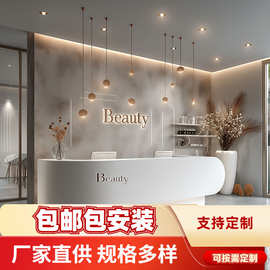 前台收银台吧台医美前台店铺柜台简约美容院服装店烤漆公司接待台
