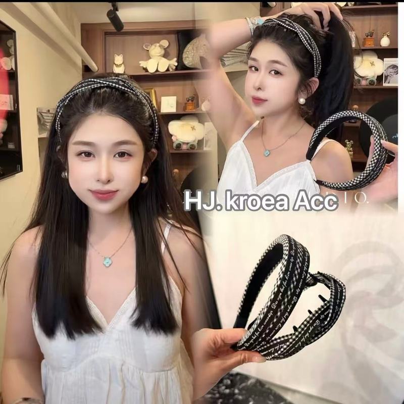 发卡发箍女2025韩国网红新款字母带齿防滑发窟头饰压发洗脸头箍|undefined