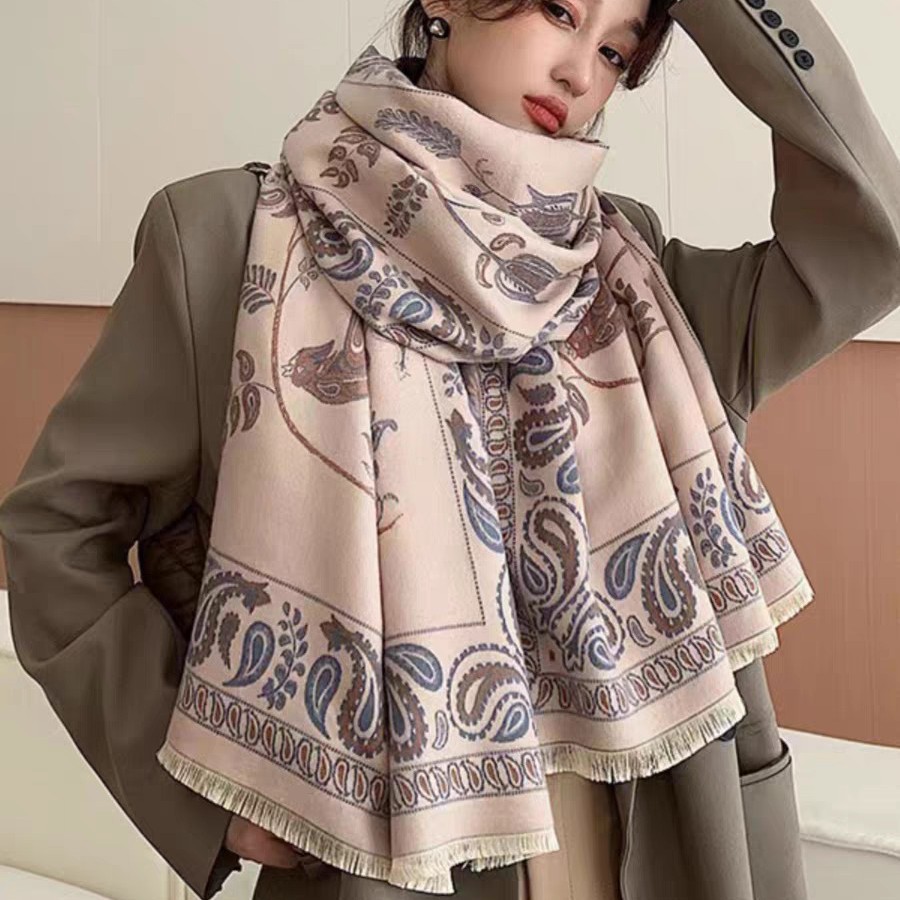 围巾女冬季韩版百搭2025新款仿羊绒春秋披肩外搭两用加厚保暖围脖