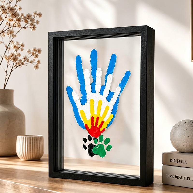 Couple's handprint photo frame DIY handmade family model Children's Day gift for boyfriend or girlfriend creative handprint painting
