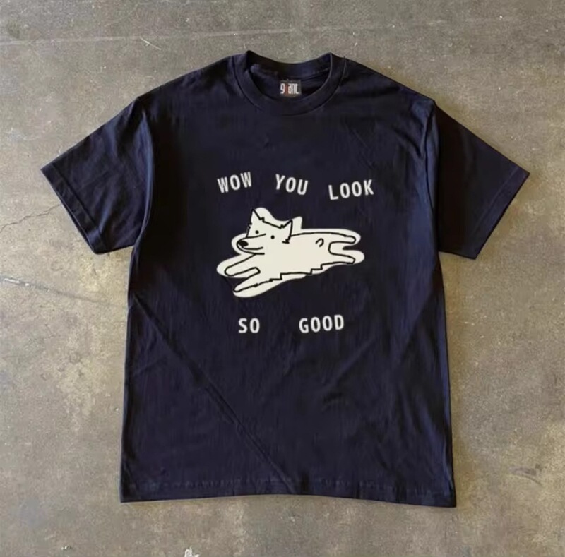 【Cross-Border European Size】Xiao Chen's Story Pocket 260g Heavyweight Pure Cotton Short-Sleeve T-Shirt, Suitable for Both Men and Women