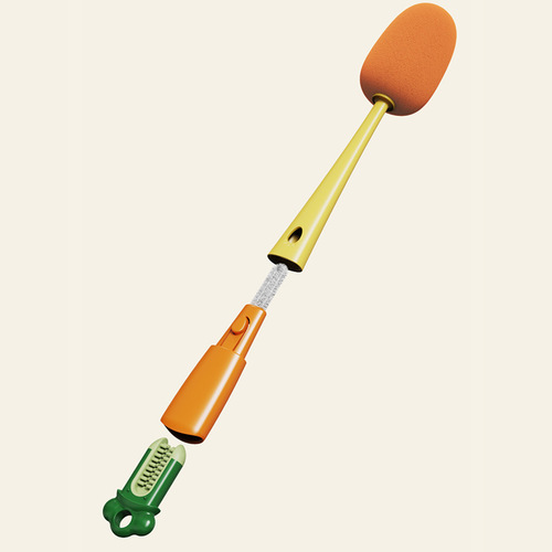 Cup brush three-in-one carrot long handle household multifunctional cup brush cleaning sponge bottle brush cleaning brush wholesale