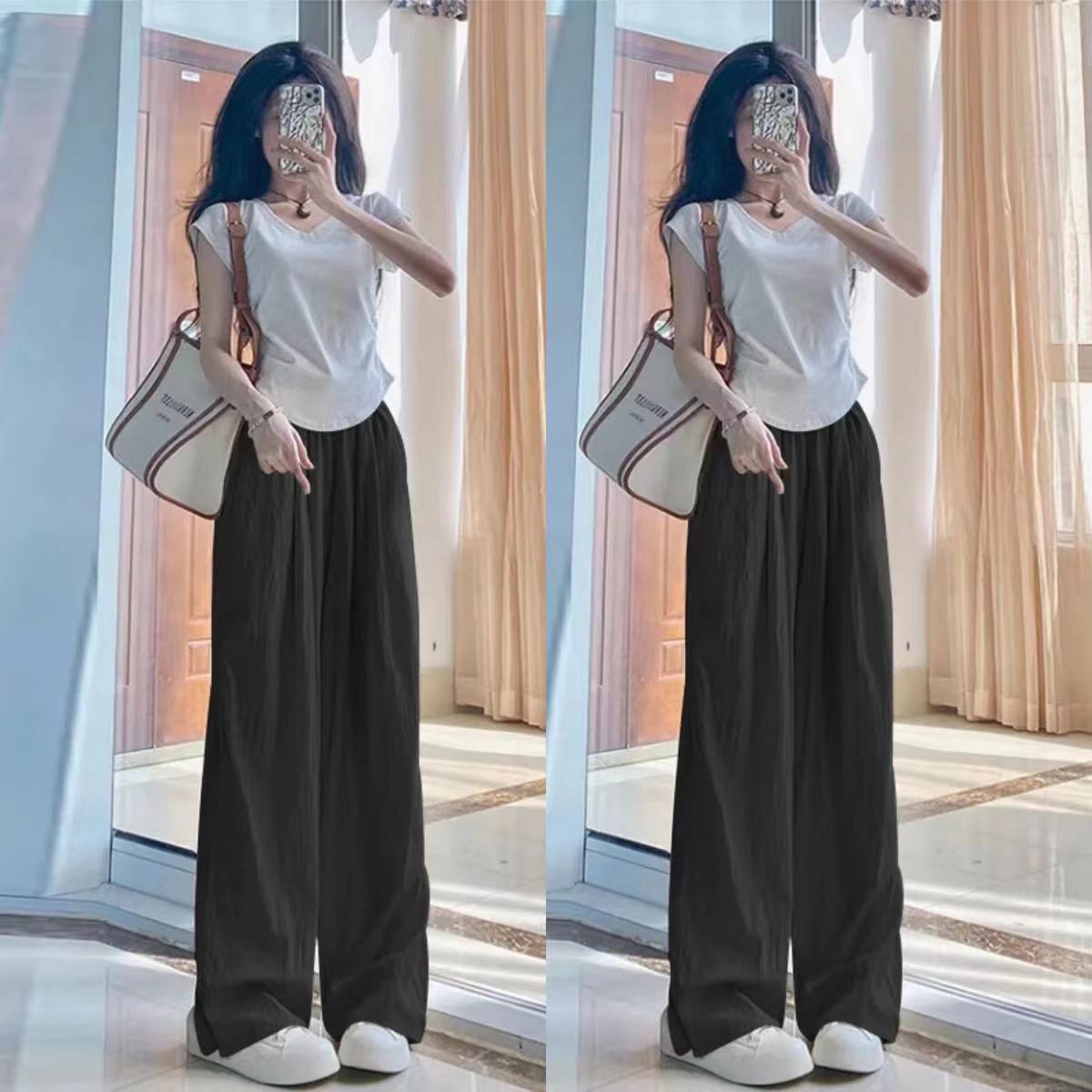 Ice Silk Yamamoto Pants Girl Summer Spring and Autumn High W