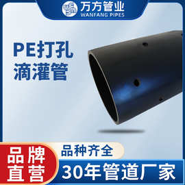 厂家黑色PE打孔滴灌管 市政供水管农田灌溉工业管道 可打孔排水管