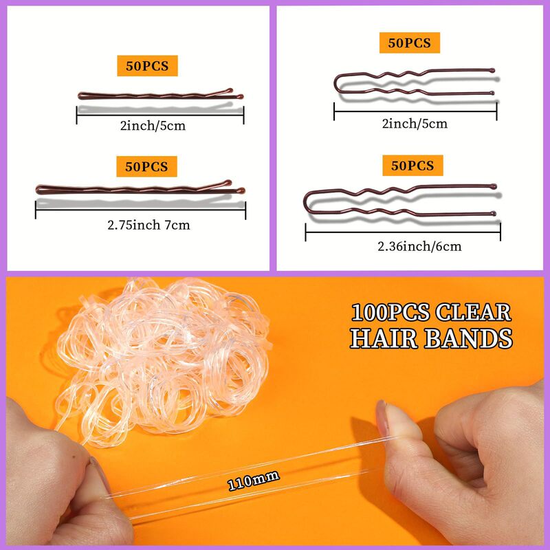 クロスボーダーの組み合わせのヘアピンの箱の中の一字は黒いu型の挟みのセットのヘアピンのセットの全体の箱の頭飾りの卸売りを挟みます。|undefined
