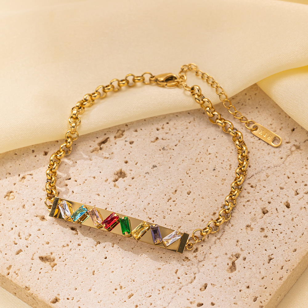 25g Weight 0.03µm-0.05µm Gold Plating Thickness PVD Coated Gold Plating Process 18K Real Gold Plated Plating Material 304 Stainless Steel Pendant Material Zircon Inlay Material Bracelets Classification 304 Stainless Steel Chain Material Cuban Link Chain Curb Chain, box chain, Twisted Rope Chain, snake chain, figaro chain Chain Type 1 Piece Quantity Daily Occasion 304 Stainless Steel Material Eye, Flower, Butterfly Pattern Women's Gender Casual, Simple Style Style Enamel, Inlay Craft Casual Simple Style Eye Flower Butterfly Titanium Steel Zircon Bracelets In Bulk 12