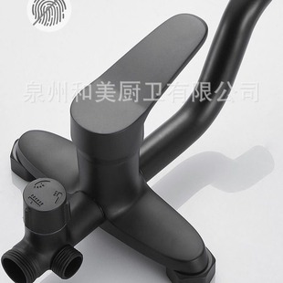 Black copper flying three-gear shower head self-produced and sold into the wall hot and cold double-purpose shower head suit copper body