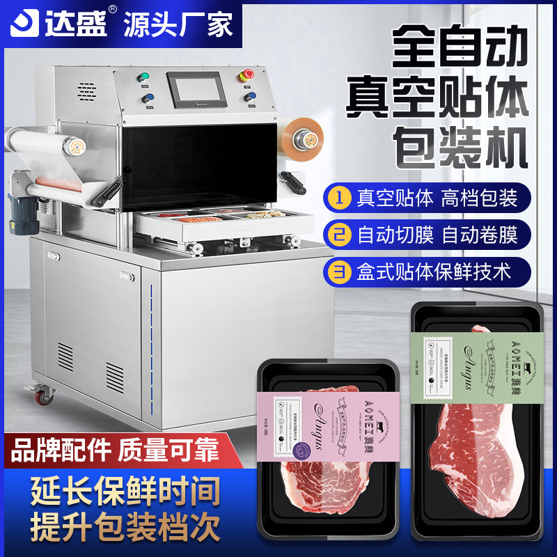 Dasheng máquina automática de envasado de parches al vacío parche de carne fría carne fresca mariscos salmón parche de película
