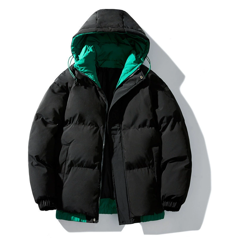 Keep warm down jacket with hood for leisure, Korean style, increased thickness