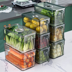 Timer Refrigerator Handle Storage Box Fresh Keeping Box Kitchen Vegetable Organizing Gadget Frozen Dedicated Storage Food Grade