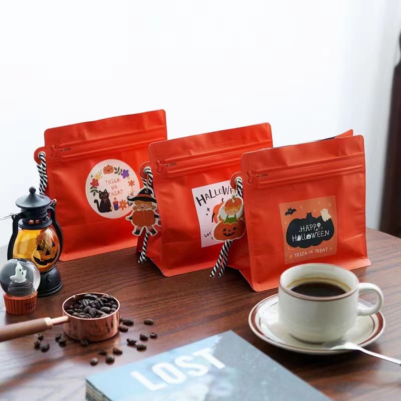 创新半磅带绳子咖啡自封铝箔袋