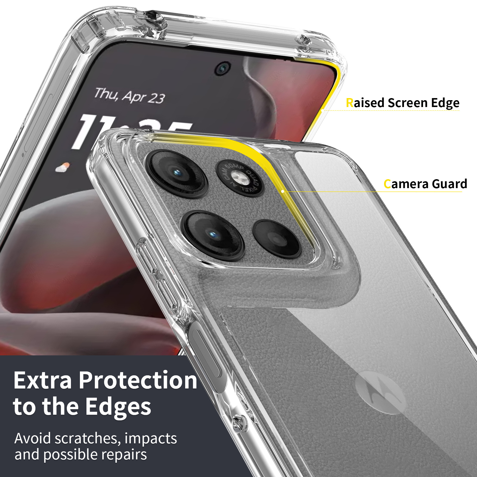 Aplicable Moto g56 anti-rañazos transparente G 5G 2025 anti-caída caja de teléfono 60 fusión cubierta personalizada