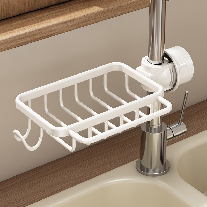 White Kitchen Faucet Storage Rack Dishwasher Sink Tank Rack Draining Basket Steel Ball Sponge Storage Rack White Kitchen Faucet Storage Rack Dishwasher Sink Tank Rack Draining Basket Steel Ball Sponge Storage Rack