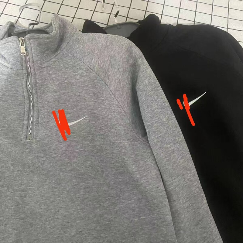 Autumn and Winter New Style Stand-Up Collar Embroidered Fleece Sweatshirt Casual Long-Sleeved Men's and Women's Sports Pullover Half-Zip Warm Knitwear Autumn and Winter New Style Stand-Up Collar Embroidered Fleece Sweatshirt Casual Long-Sleeved Men's and Women's Sports Pullover Half-Zip Warm Knitwear