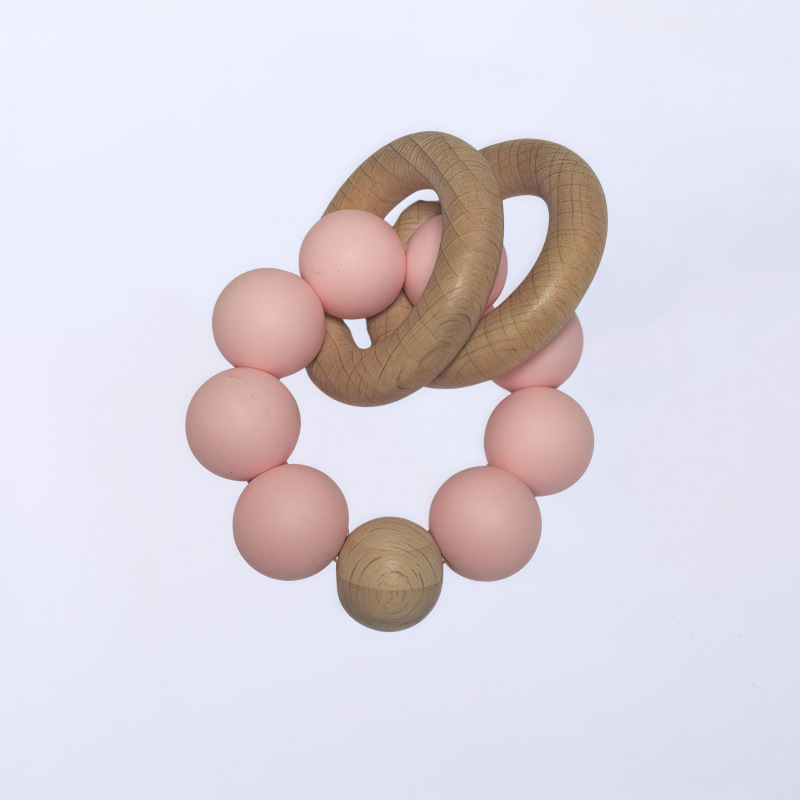 Nuevo bebé pulsera de madera de haya silicona bebé muñeca de dientes de relleno juguetes de comercio exterior Amazon AliExpress juguetes