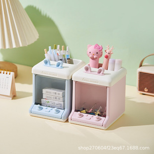 Cute Student Desktop Pen Holder Multifunctional Storage Box High-Looking Large-Capacity Children's Stationery Doll Machine Cartoon