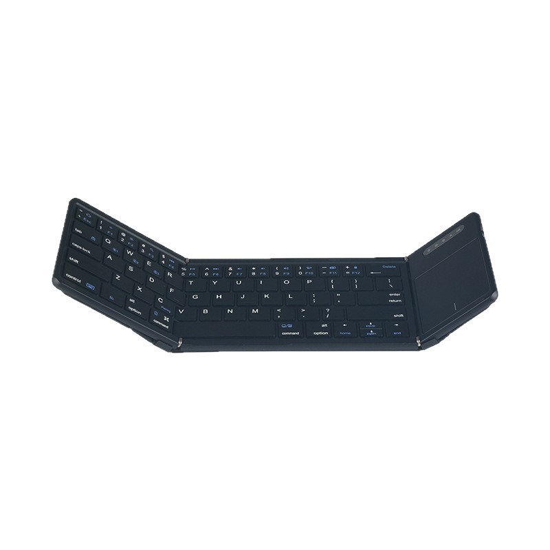 Nuevo lanzamiento B077T teclado de cuero de oficina de negocios Bluetooth plegable portátil mini teclado de touchpad recargable