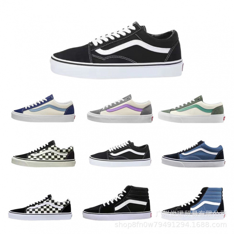 Putian Shoes Vans Classic Canvas Shoes Black and White Soda Style Street Easiest for Match Retro Casual Low-Top Sneakers
