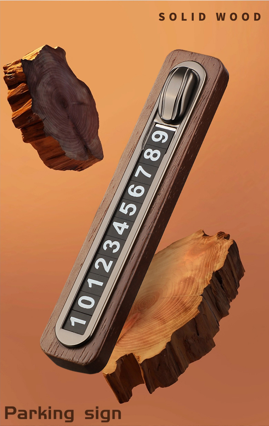 Vehicle Temporary Moving License Plate Solid Wood Car Parking Number Plate Mobile Phone Moving License Plate Vehicle Temporary Moving Card