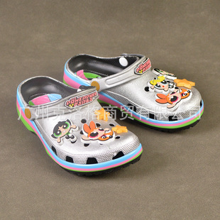 Cros Classic Clogs Powerpuff Girls Collaboration Women's Shoes Non-Slip Sports Sandals Slippers 210256