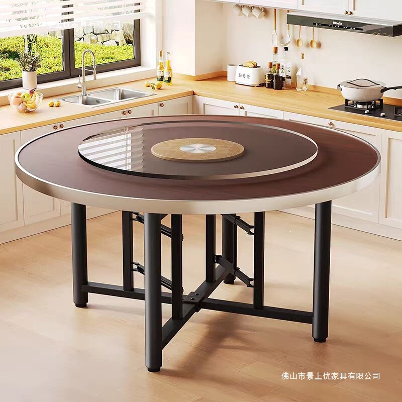 Thickened Large Round Tabletop Solid Wood Round Table Top for Home and Hotel Use, Foldable Round Table Surface, Round Dining Table Turntable Thickened Large Round Tabletop Solid Wood Round Table Top for Home and Hotel Use, Foldable Round Table Surface, Round Dining Table Turntable