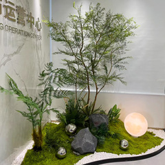 シミュレーション樹南天竹大型枯山水造景ショーウインドー装飾鶏爪楓室内緑植景観偽樹植物