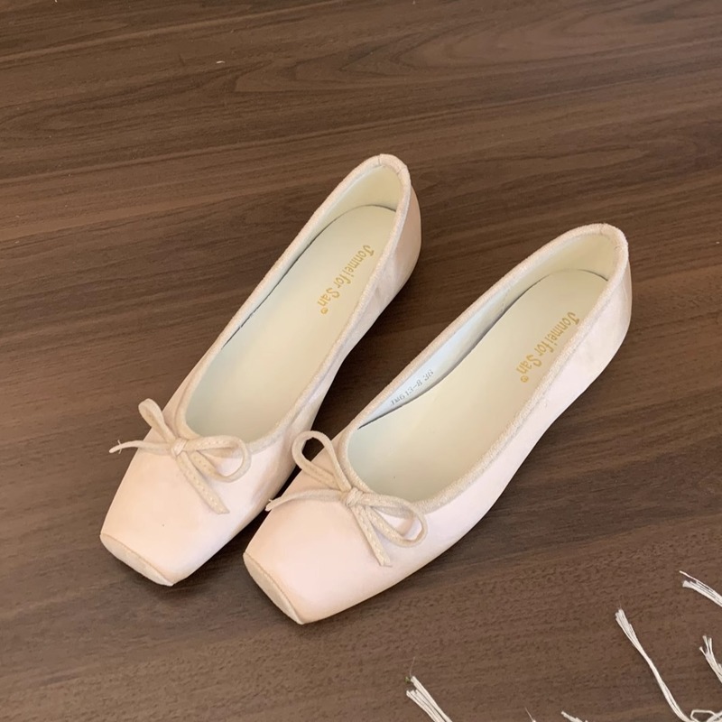 Jonmei for San インナー高さサテン早春シングルシューズ女性用新しいフレンチバレエスタイルの優しい妖精の靴|undefined