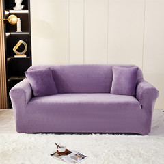 Pure Color Elastic Sofa Cover Silver Fox Fleece Sofa Cover Set Home Single Person Multi-Person Full Coverage Chair Cover