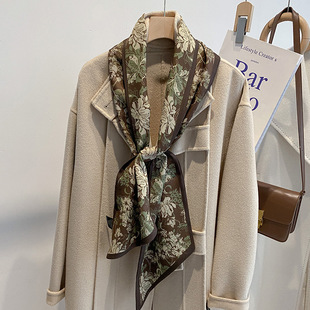 Scarf Autumn and Winter Neck Protection Warm Double-sided Long Fashion Joker Imitation Silk Wool Scarf Riving Scarf